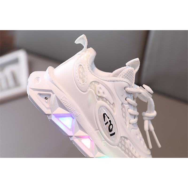 Детская обувь перезаряжаемые светодиодные легкие подошвы повседневные дышащие сетчатые кроссовки размер 21-30