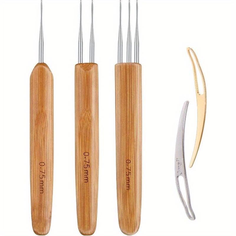 1 Набор 0,5 мм/0,75 мм Крючок для дредов Деревянные крючки для вязания Инструмент для дредов для волос для плетения