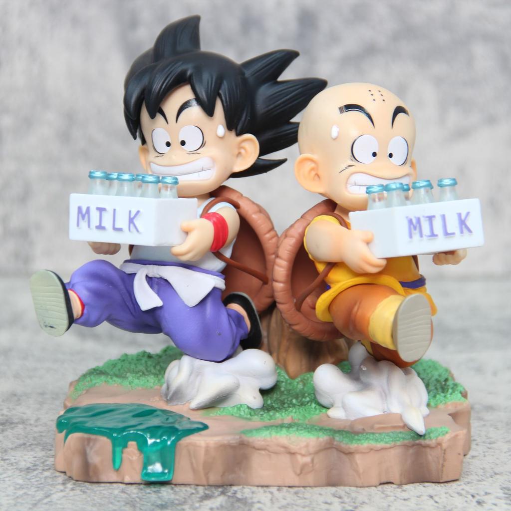 15cm Anime Dragon Ball Z Figures Milk Childhood Son Goku Krillin Gk Action Figure Pvc Statue Collections Model Doll Toys Kids