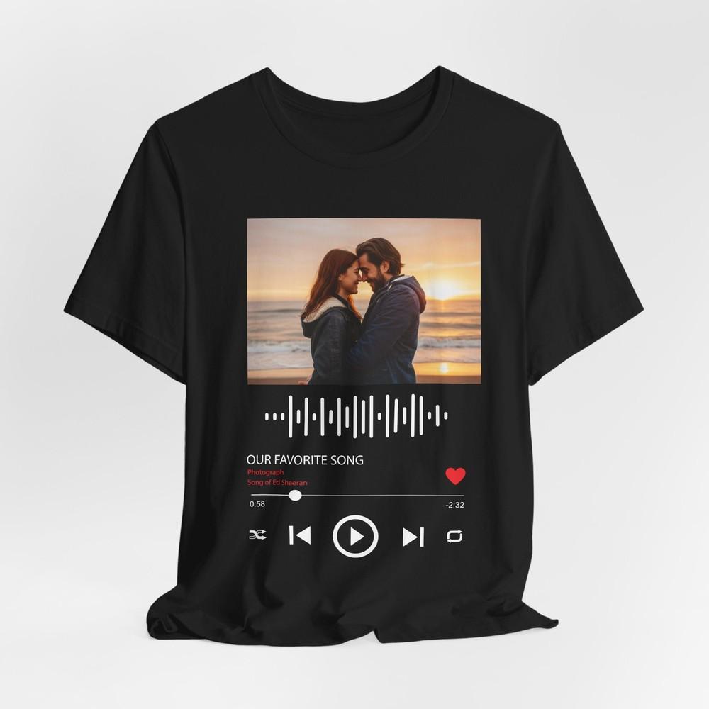Couple Love Song Waveform Photo Tshirt Unisex Personalized Music Design