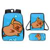 Capybara Pattern Cartoon Backpack Shoulder Bag Pencil Case Three Set Piece