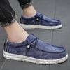 Летняя джинсовая парусиновая мужская дышащая повседневная обувь, уличные нескользящие кроссовки, удобная обувь для вождения, мужские мокасины, большой размер 40-48