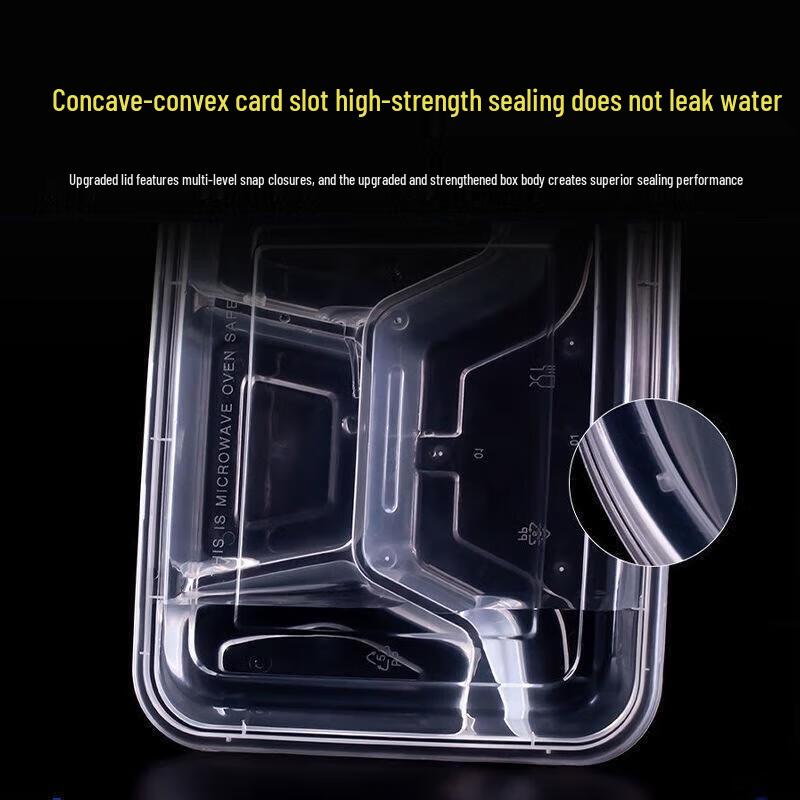 JingJingRS Disposable 3-Compartment Plastic Meal Box