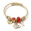 Fashion Gold Bangle Women Jewelry Stainless Steel Bracelet With Crystal Dragonfly Pendant Elegant Gift