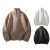 Mens Casual Outdoor Stand Collar Solid Color Long-sleeved Stand-up Collar Sweatshirt