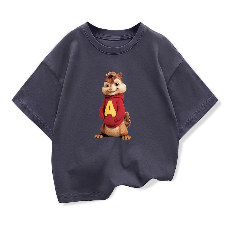Potdemiel Cartoon Alvin and The Chipmunks T Shirt Kid Tee Girl Clothing Boy Top Teenage Cute Children's Clothes 2-12 Years
