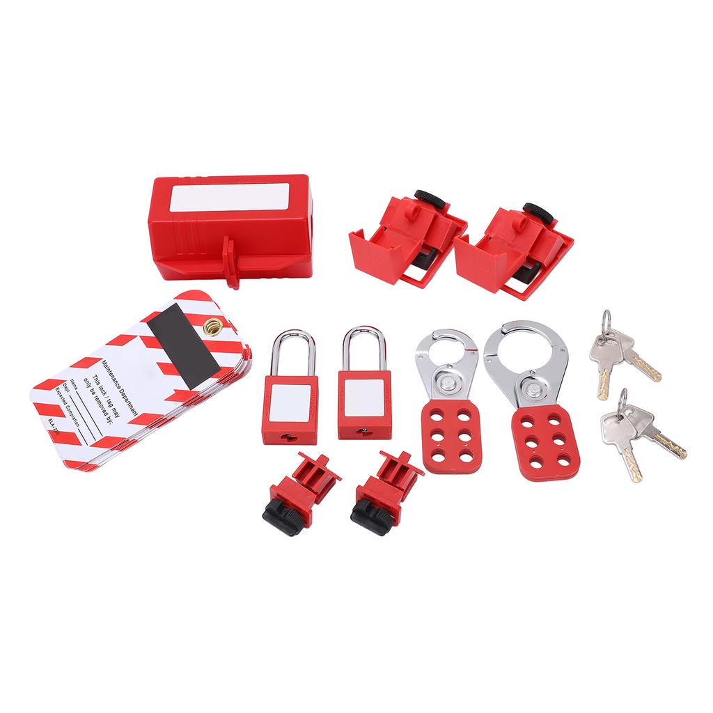 Electrical Lockout Tagout Kit with Circuit Breaker Lock Hasps Loto Tags Safety Padlocks Keys for