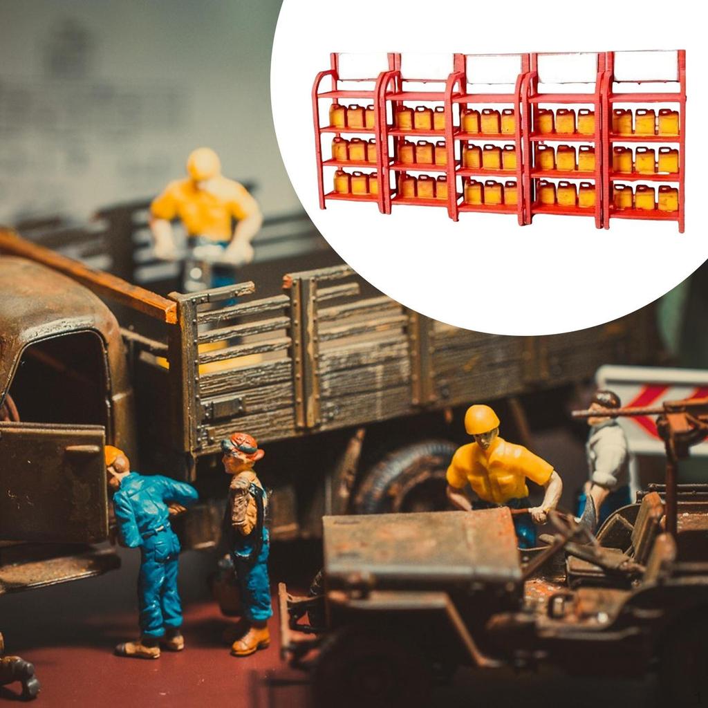 Стойка для бочек с маслом для гаража Модель 1:64 Декор Имитация Миниатюрный Авторемонтный Инструмент