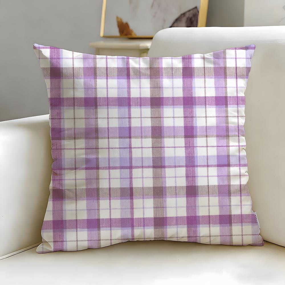 Solid Color Patchwork Floral Cushion Cover Soft  EasyWash Pillow Case  Versatile for Couch Bed Travel and Office
