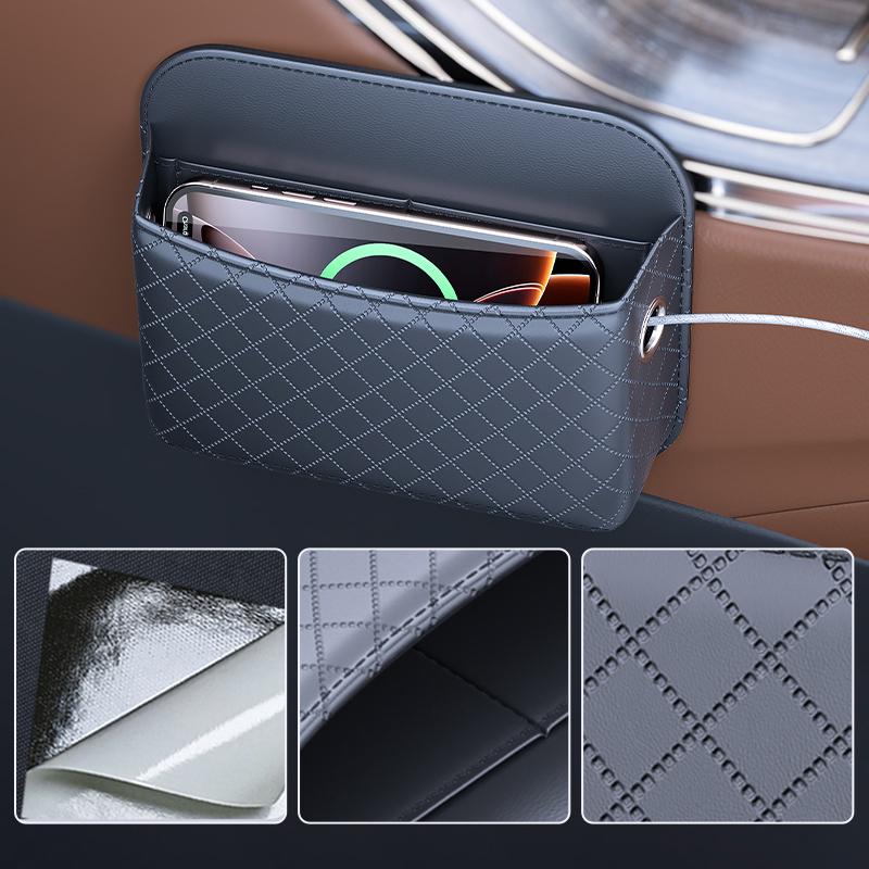 SEAMETAL Автомобильный ящик для хранения Многофункциональная сумка для хранения сбоку сиденья автомобиля из ПУ кожи Большой вместимости Универсальный карман-органайзер для телефонов, карт, ключей