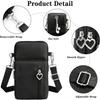 Waterproof Nylon Mini Crossbody Phone Bag for Women Heart Metal Zipper Multi Compartment Shoulder Arm Bag Phone Purse Wallet