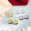 Water Drop-shaped Red and White Glue Ear Buckle New Year Spring and Summer Earrings for Women To Give Their Girlfriends Gifts