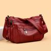 Luxury Genuine Leather Multi-pocket Feminine Shoulder Messenger Bag Fashion Large Capacity Vintage Girls Bag