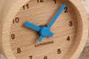 KATOMOKU Muku Mini Clock km-26BL, Round, Blue, Wooden Table Clock, 85 X 85 X 46 Mm