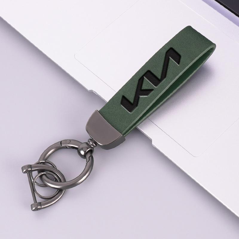 SLRB3 1Pcs New Metal Leather Car Keyring Keychain Anti-Loss Key Ring For KN Kia Rio Soul Forte Sportage Picanto Niro KN Accessories