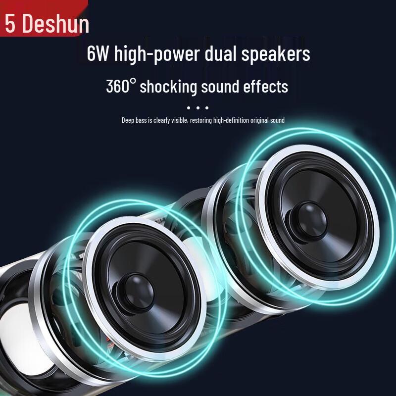 DESHUN Transparent RGB Bluetooth Speaker with Super Bass