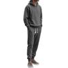 Men's Spring Autumn Jacquard Hoodie Set Loose Casual Sports Long Sleeve Pants Plus Size Two Piece