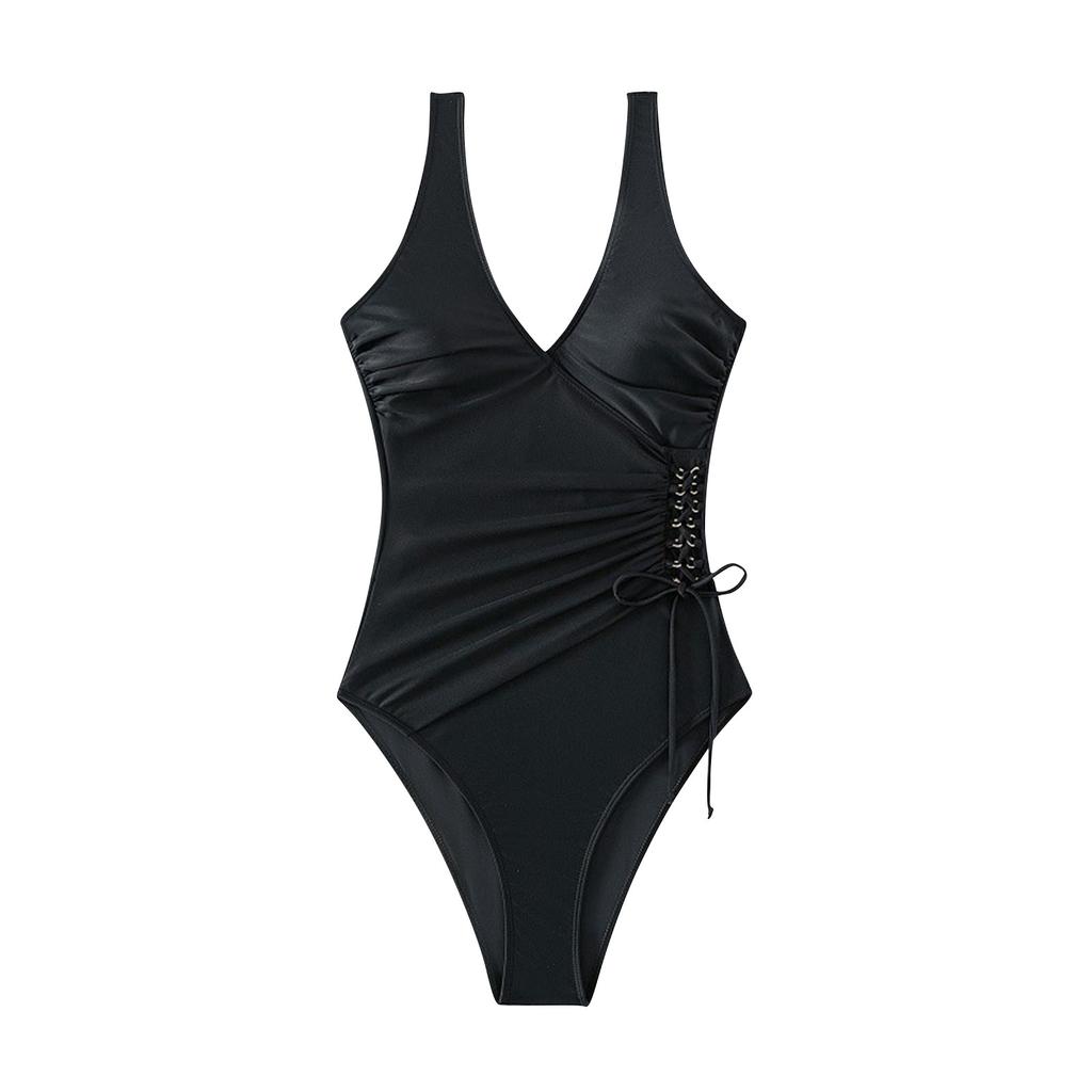 Женский цельный модный бикини однотонный сексуальный с подушечками для бюстгальтера без стальной поддержки купальник