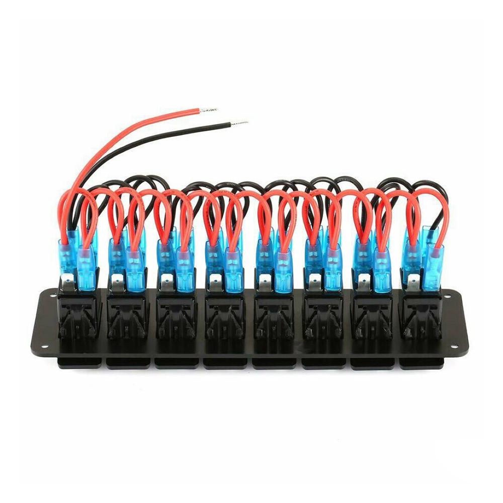 8-ганговая панель кулисного переключателя для морской лодки, водонепроницаемая светодиодная панель переключателя RV 12 В/24 В для автомобиля, грузовика, морского пехотинца