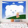 Cute Bear Background Cloth Tapestry Office Living Room Tapestry Home Wall Decoration Tapestry