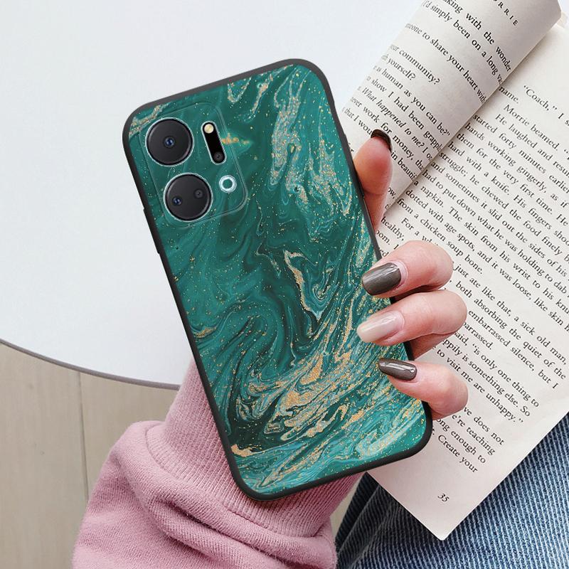 Чехол Для Honor X7a Задняя Крышка Защитный Силиконовый Funda Модный Мраморный Каменный Рисунок Coque Для HonorX7a 6.75 X8b X7b X7c X7d X8c