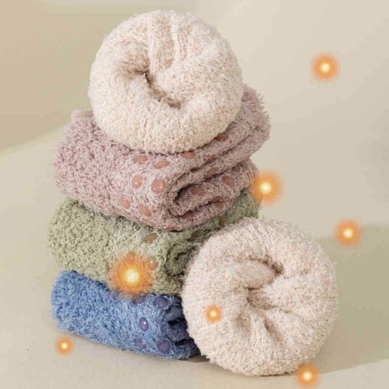 1 пара напольных носков, влагопоглощающие, нескользящие, с высокими эластичными манжетами, фланелевые носки, зимние, для дома, теплые носки до щиколотки, обувь