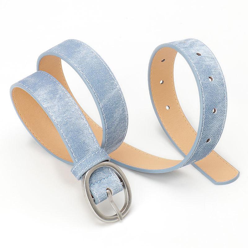 Women's Oval Alloy Buckle Belt Fashion PU Leather Casual Jeans Decor Belt