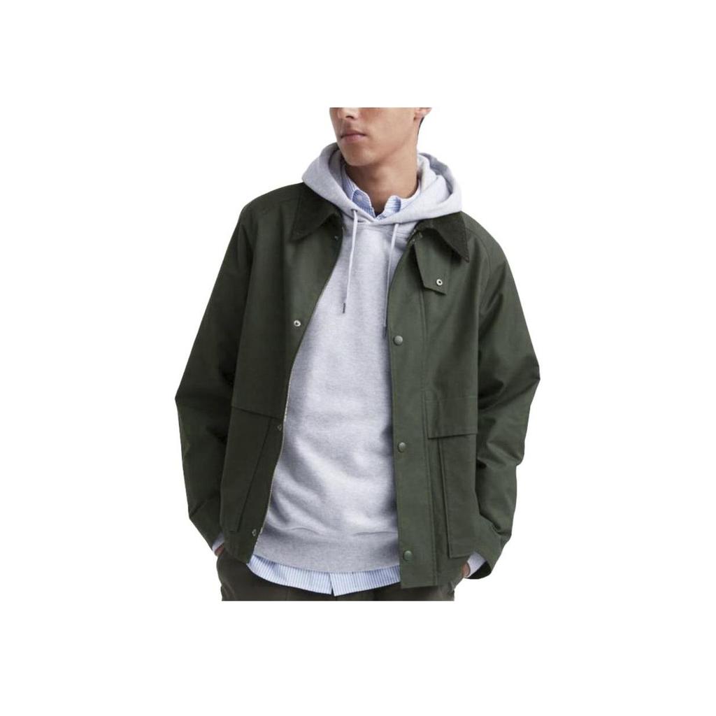 Uniqlo Повседневная однотонная куртка на молнии мужская куртки Лесной-Зеленый 459592-57