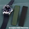 Изогнутый силиконовый ремешок для часов Longines Conquest HydroConquest L3.781 642 742 782, спортивный, для дайвинга, синий, 21 мм
