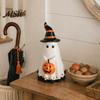 Decorative Halloween Figurines Ghost Ornament, Cute Tabletop Sculpture, Durable Resin Centerpiece Table for Home Party Festive Shelf Decorations
