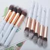 Portable Marble Pattern Blush and Powder Brush for Contour and Highlight