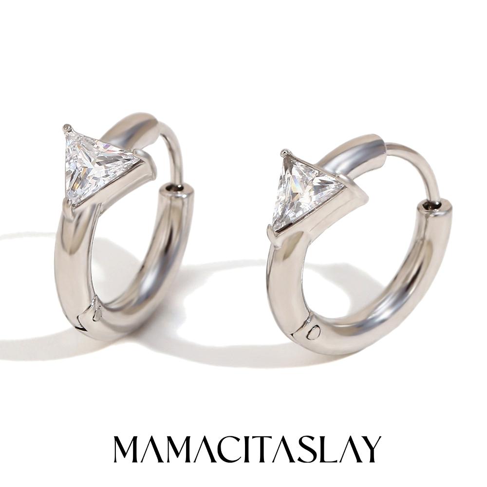 MamacitaSlay Серьги-кольца из нержавеющей стали 316L с цирконами, покрытие 18 карат золотом, водостойкие, минималистичные украшения для женщин, тренд 2026, подарок