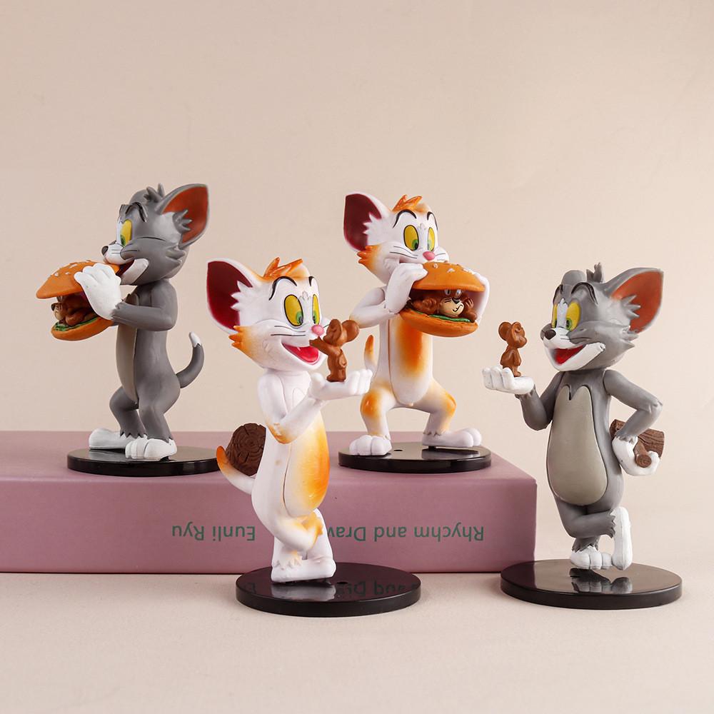 Том и Джерри Торт на день рождения Выпечка Украшение Фигурки Милая мышь Модель гамбургера