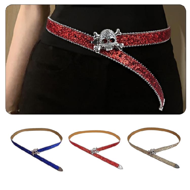 Гранж Поясная цепь с шипами Потрясающие стразы Пояс-ремень унисекс