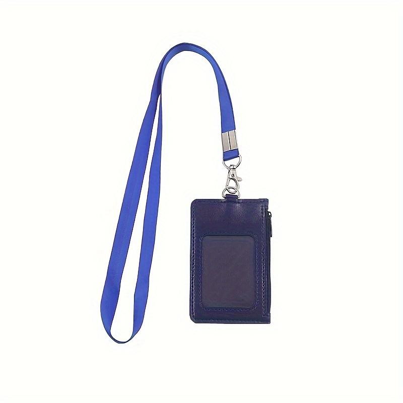 Премиальный держатель для бейджа на молнии из искусственной кожи с несколькими слотами для карт и шнурком - Идеально подходит для офиса