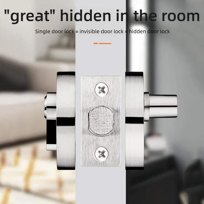 Concealed Wooden Door Locks Single Double-Sided Home Security Privacy Latches for Bedroom Hallway Auxiliary Hidden Door