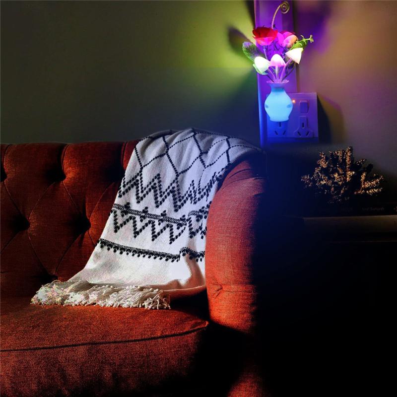 0.5w привел ночник с автоматическим датчиком, энергосберегающий, с розовым цветком, грибом, вилкой, лампой для спальни