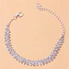 1Pc Chain Anklet Adjustable Extended Chain Sparkling Personality Rhombus Decorate Foot Jewelry Women Rhinestone Stretch Anklet Women Jewelry