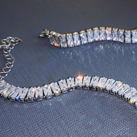 Adjustable Simple Lightweight Choker Collar Inlaid Cubic Zirconia Wedding Choker Necklace Jewelry Gift