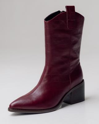 Ботинки на каблуке Sufinna 83968 36 бордовый кожа