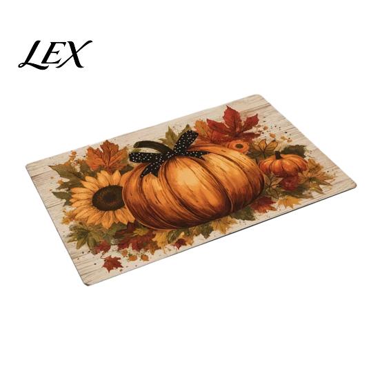 Non-slip Entrance Rug Halloween Pumpkin Door Mat, Fall Seasonal Welcome Farmhouse Non Slip Hallway for Front Porch Entryway Kitchen Decor Floor Mat