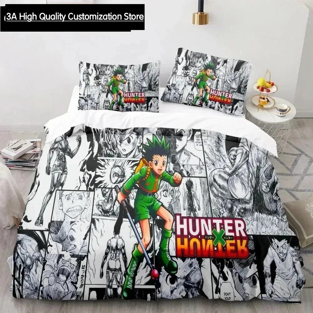 Hunter X Hunter 3D Принт Комплект Пододеяльника Постельное Белье Японское Аниме Полуторный Двуспальный Кинг Покрывало Наволочки Домашний Декор