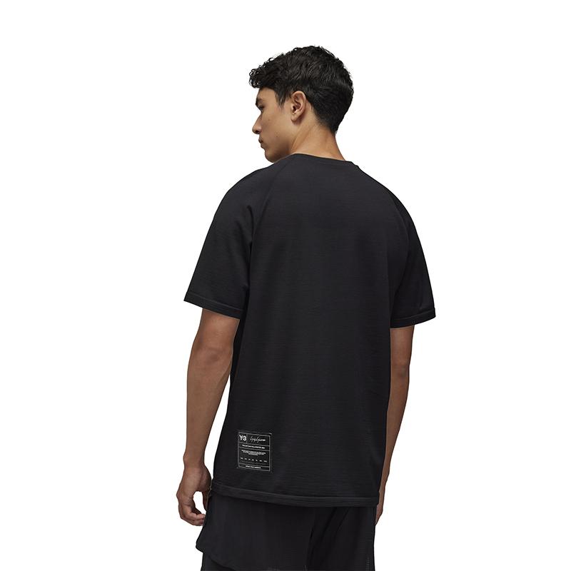 Y-3 Футболка с коротким рукавом Run Knit, мужские топы, черная IW9993
