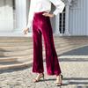 Autumn Winter Flared Pants Women Velour Velvet Pants Trousers Ladies Bell Bottoms High Waist Pants for Women