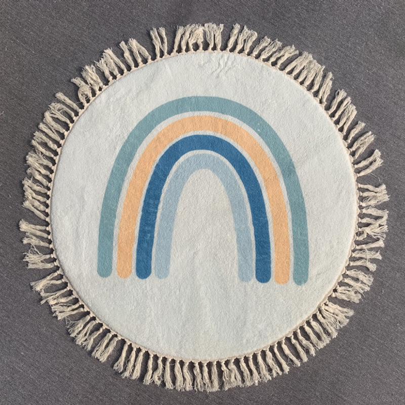 Круглый ковер с кисточками Винтажный ковер для детской комнаты Детская комната Гардеробная ковер у кровати