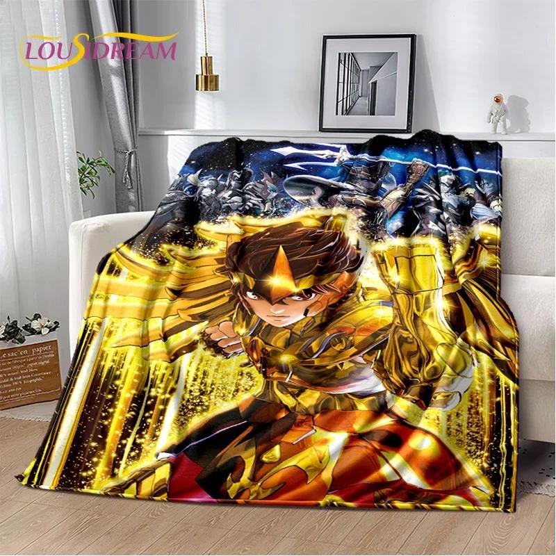 Мягкое фланелевое одеяло из мультфильма Saint Seiya 3D Retro для кроватей, диванов, пикников, пледов для отдыха на свежем воздухе, подарков