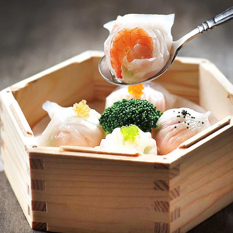 Wooden Hexagonal Steamer Chinese Dim Sum Steamed Grid Multi-size Heat Resistant Household Pastry Steamer Kitchen Cookware Tool