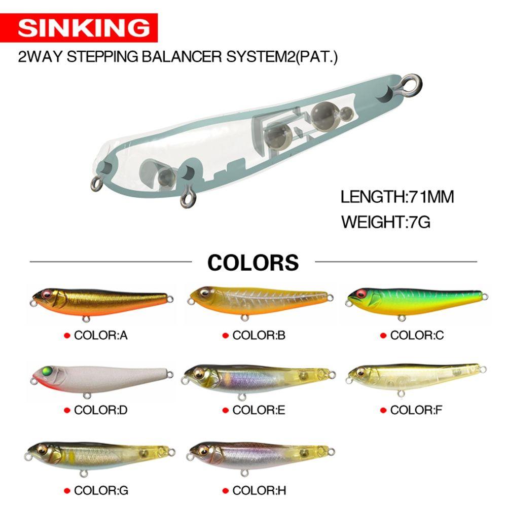 Outdoor Tackle Useful Minnow Lures Pencil Baits with Steel Ball Fish Hooks Winter Fishing