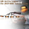 LED Grille Lights 4 PCS with Fuse Adaptor for Tacoma TRD PRO 2016-2025 OEM Front Grille, Amber Shell with Amber Light
