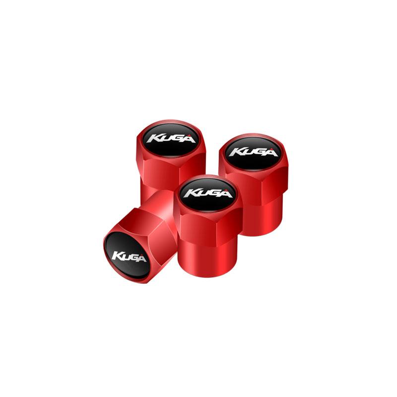 4Pcs/Set Car Kuga Letter Emblem Wheel Tires Valve Caps Metal Tyre Dust Proof Covers Decoration Accessories